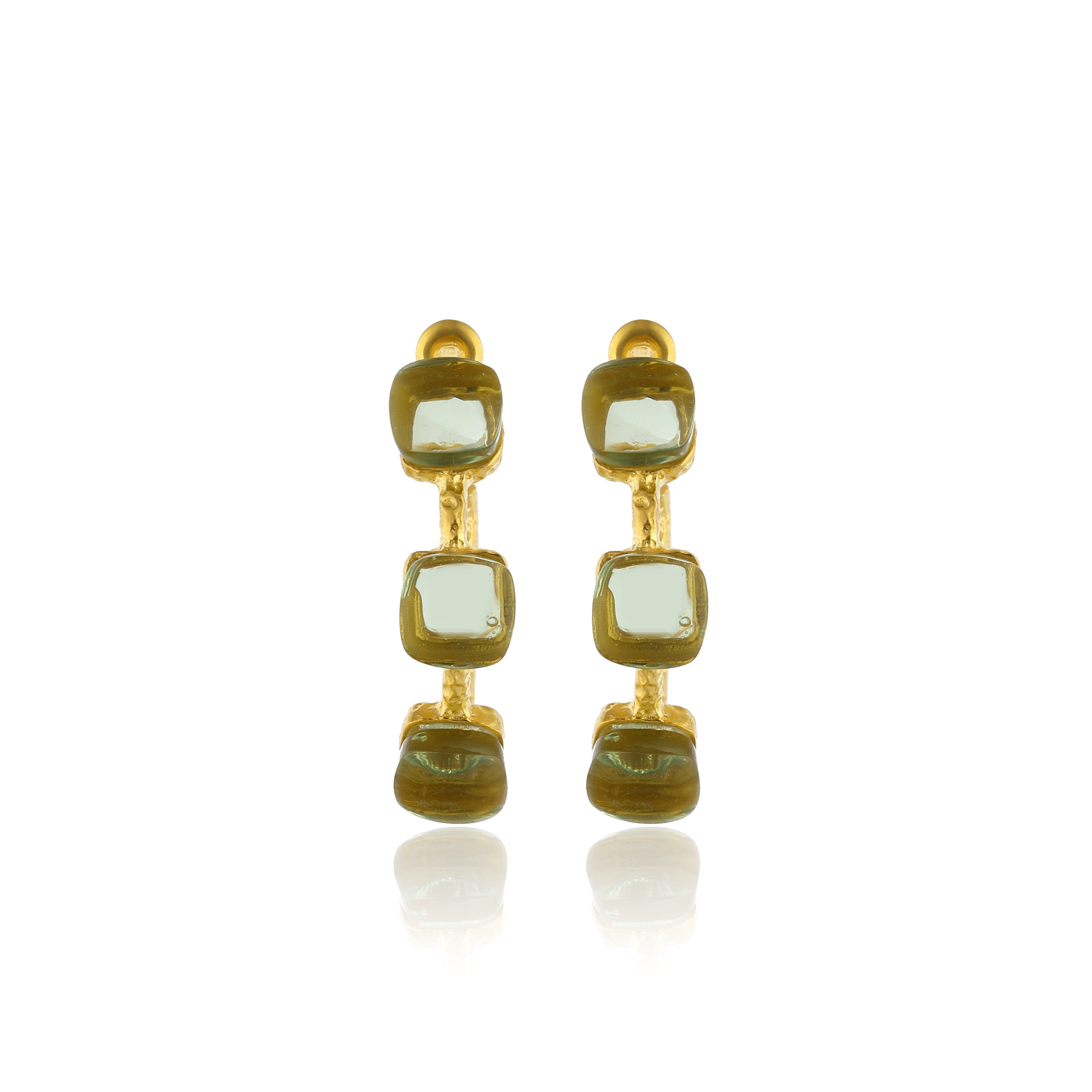 Maison Soula-Siena Hoop Earrings Olive Green-Earrings-3-Milagron.com