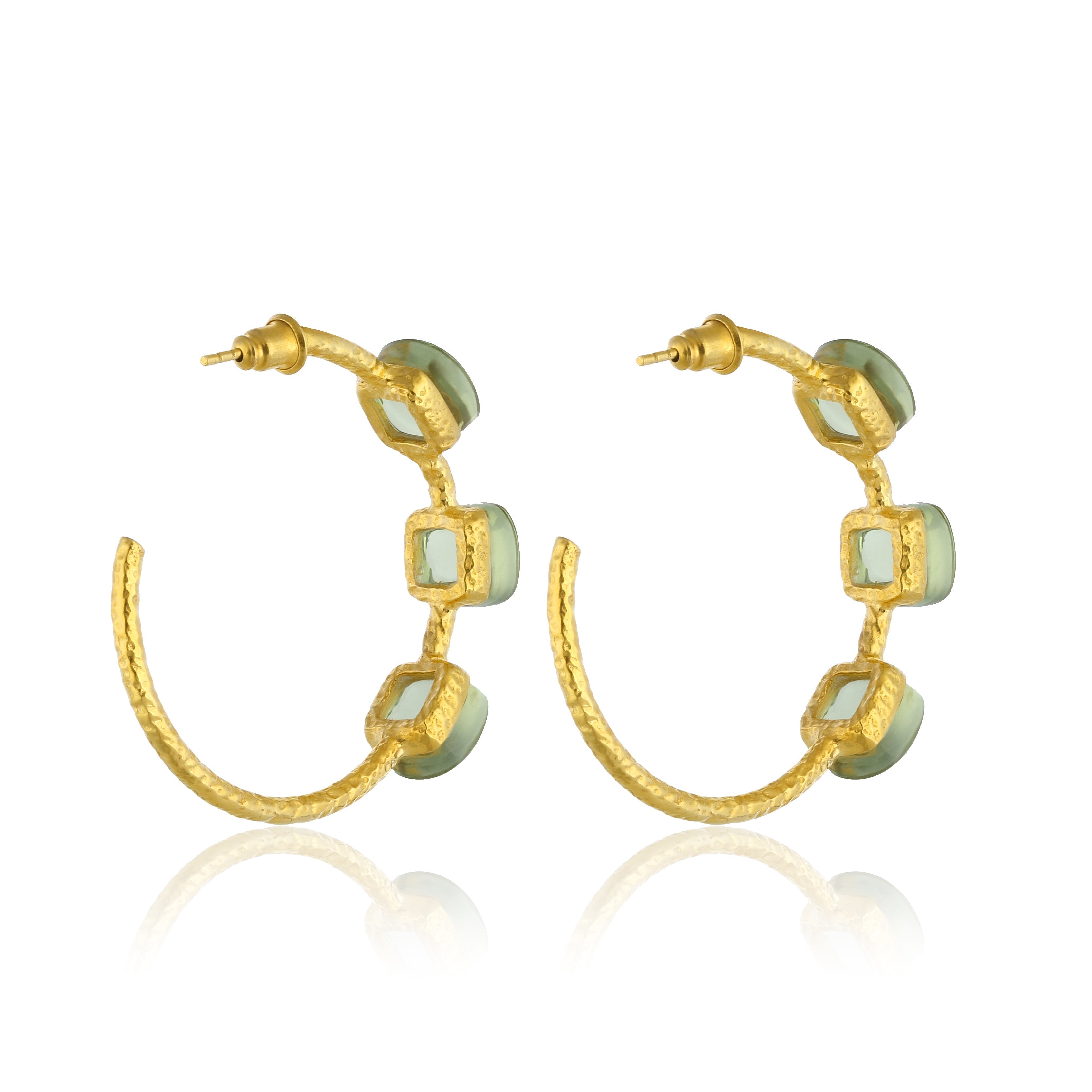 Maison Soula-Siena Hoop Earrings Olive Green-Earrings-4-Milagron.com