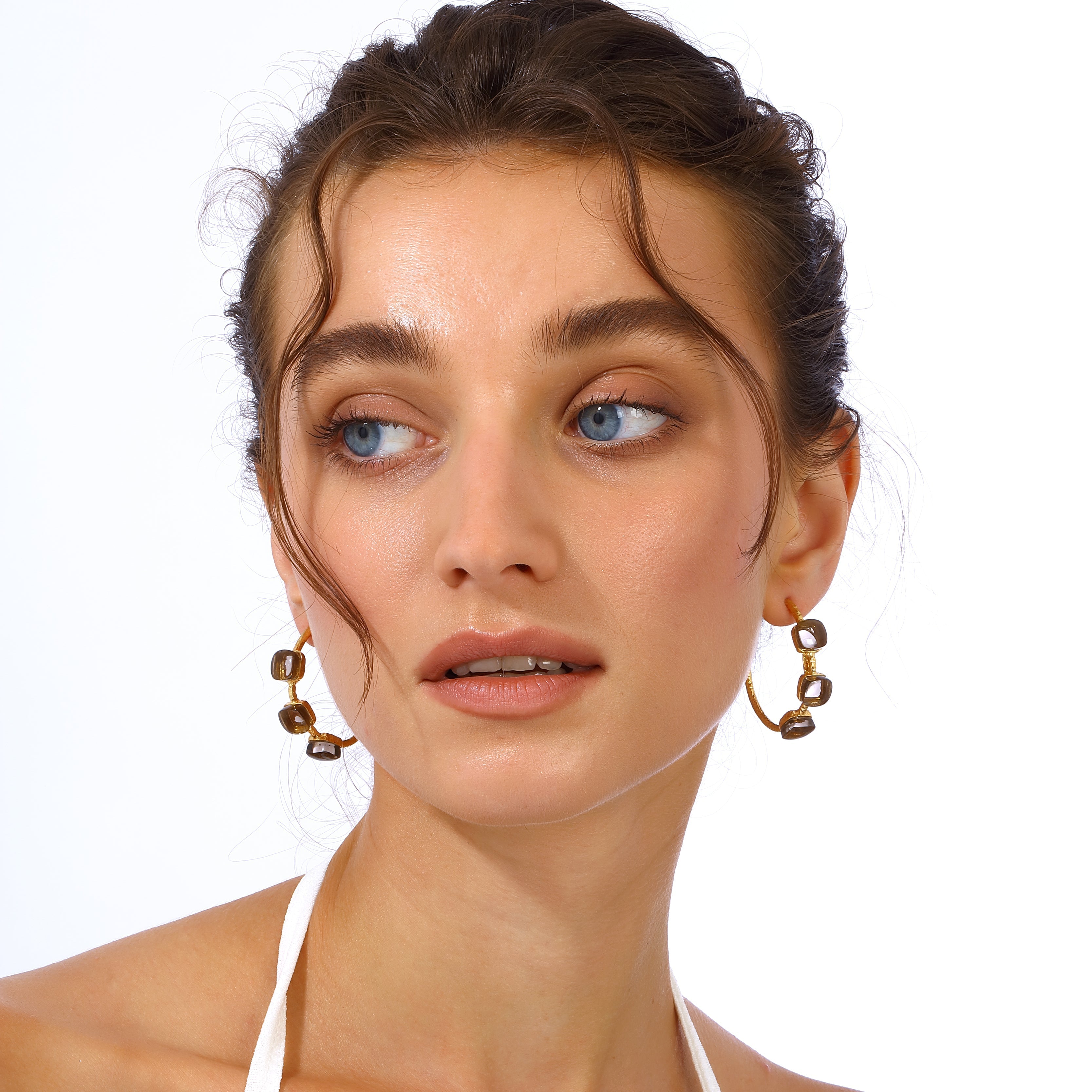 Maison Soula-Siena Hoop Earrings Smokey Anthracite-Earrings-2-Milagron.com