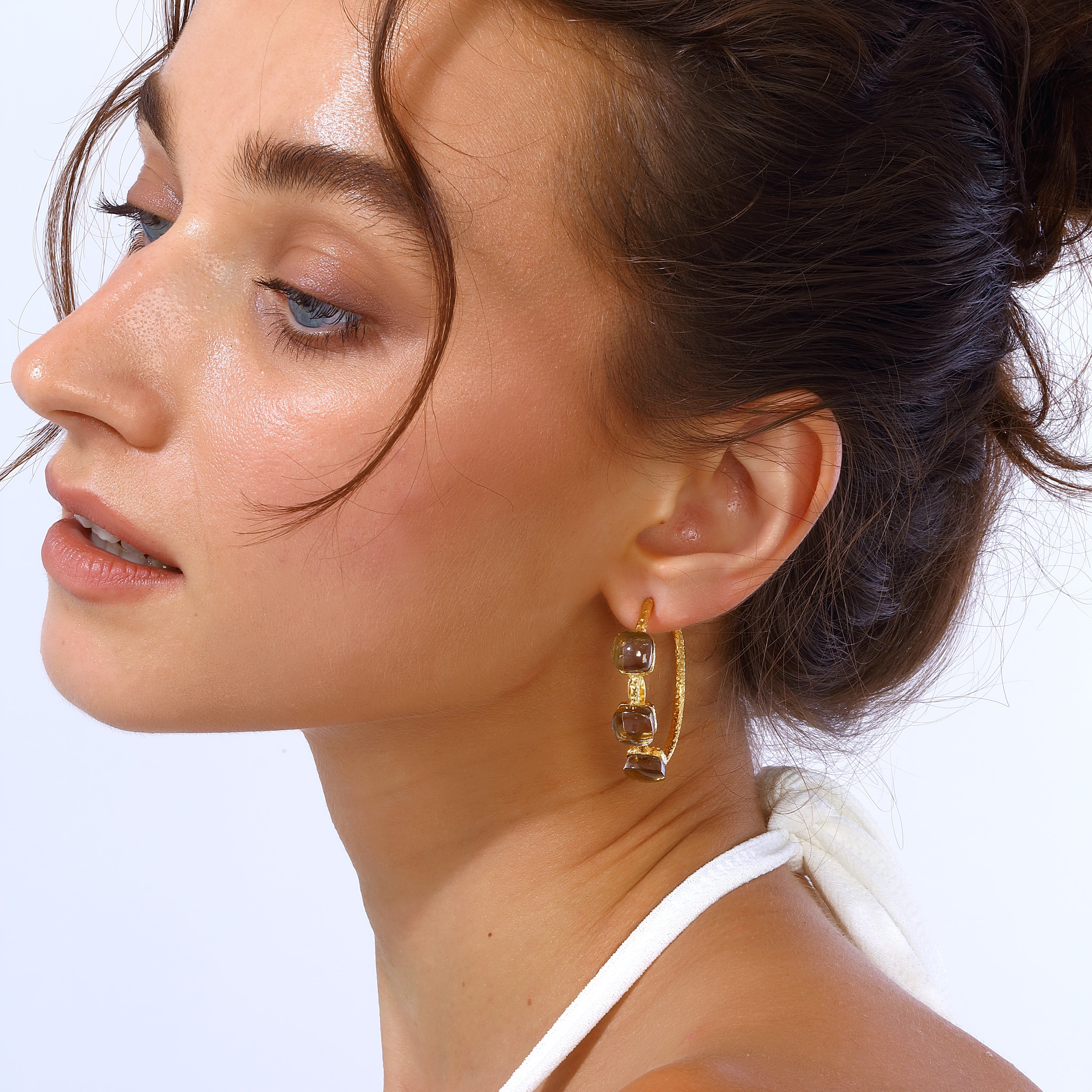 Maison Soula-Siena Hoop Earrings Smokey Anthracite-Earrings-5-Milagron.com