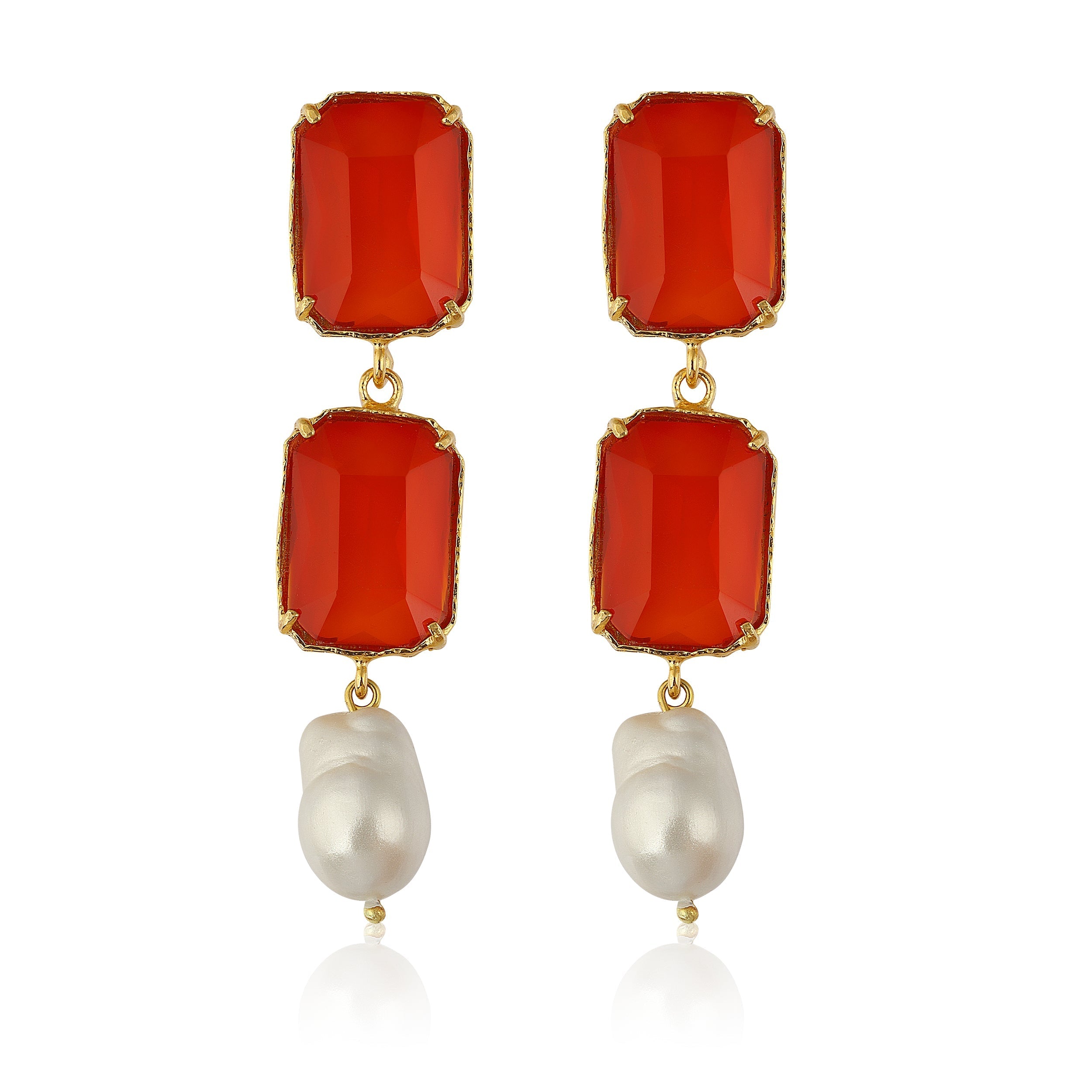 Maison Soula-Sloane Earrings Emerald Red-Earrings-1-Milagron.com