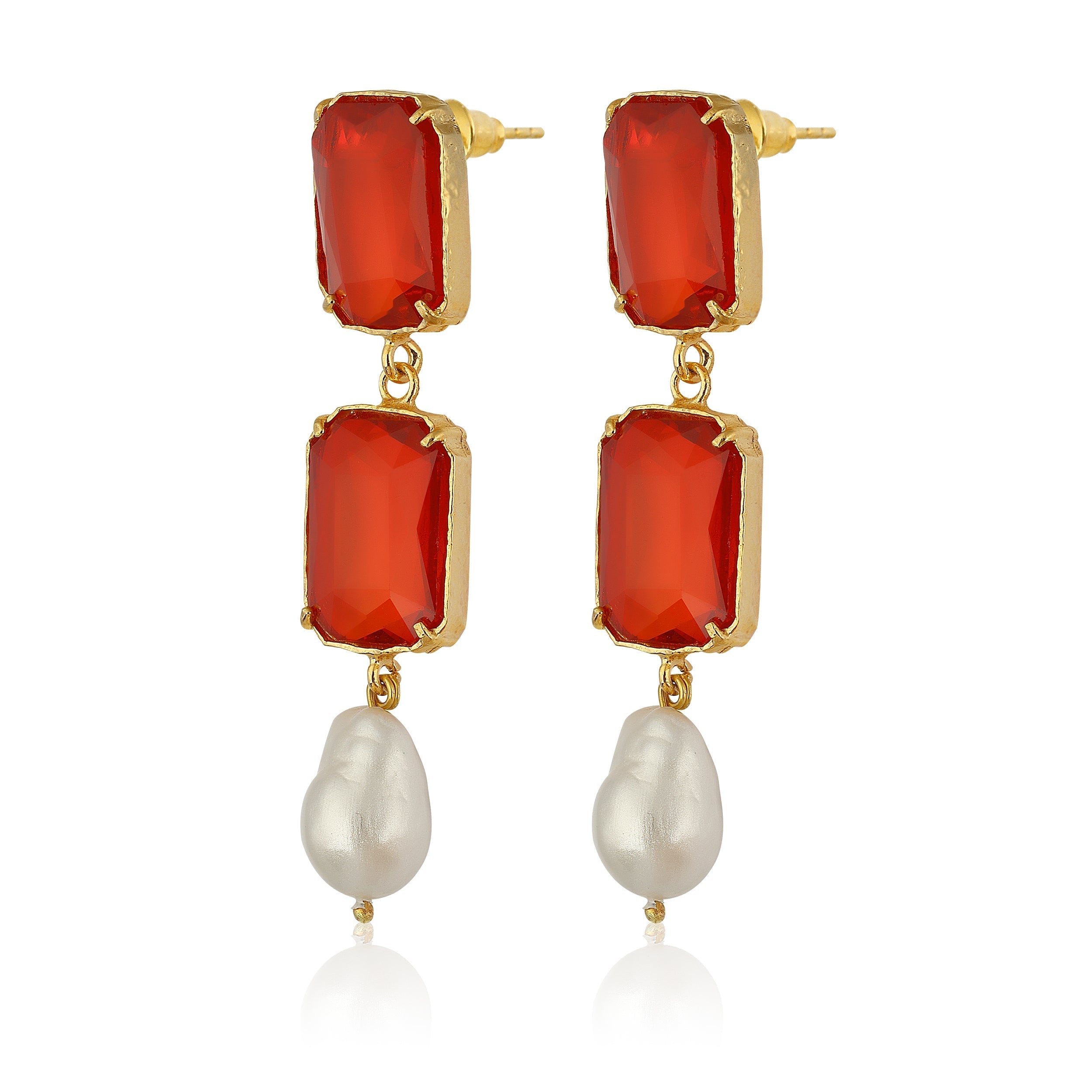 Maison Soula-Sloane Earrings Emerald Red-Earrings-3-Milagron.com