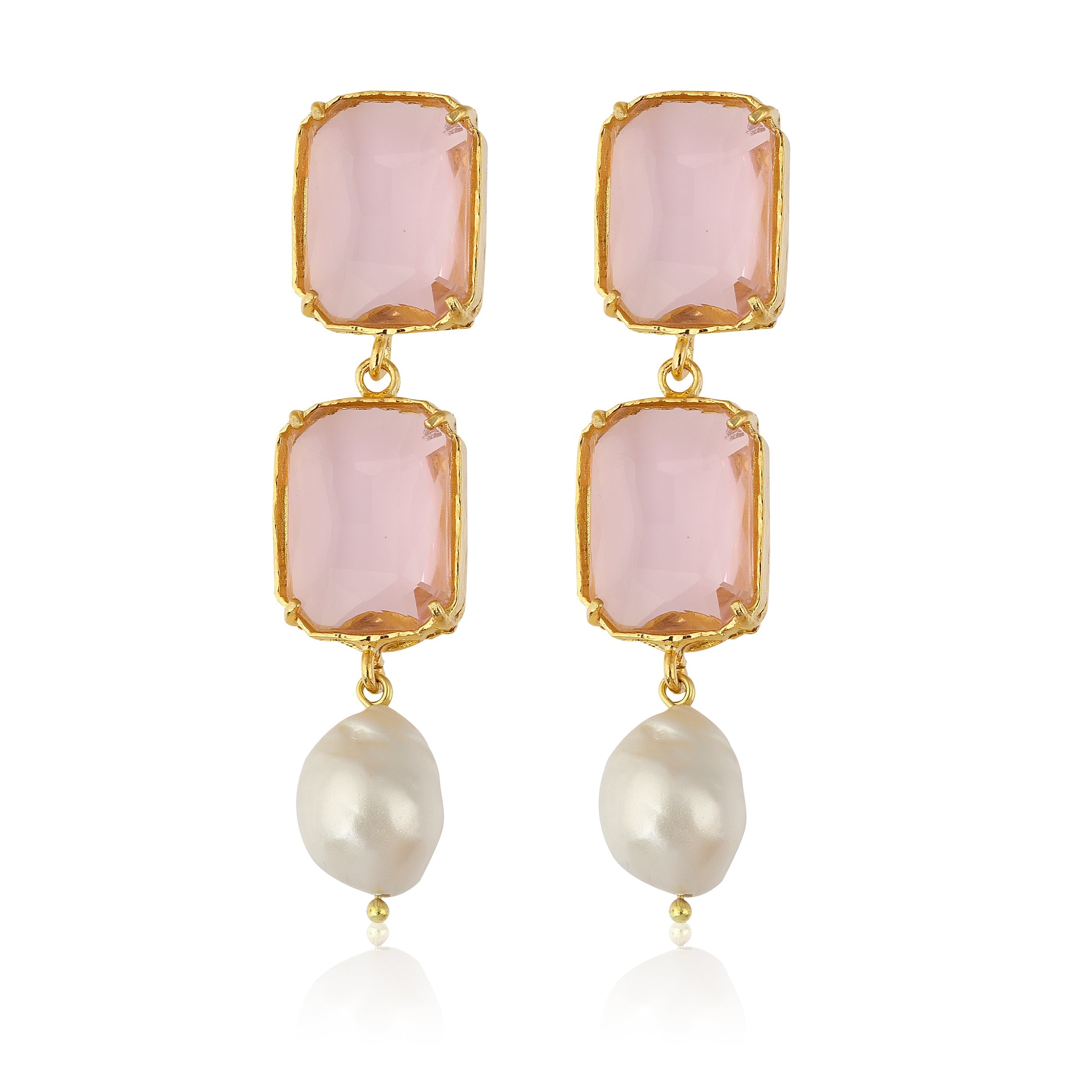 Maison Soula-Sloane Earrings Rose Pink-Earrings-1-Milagron.com