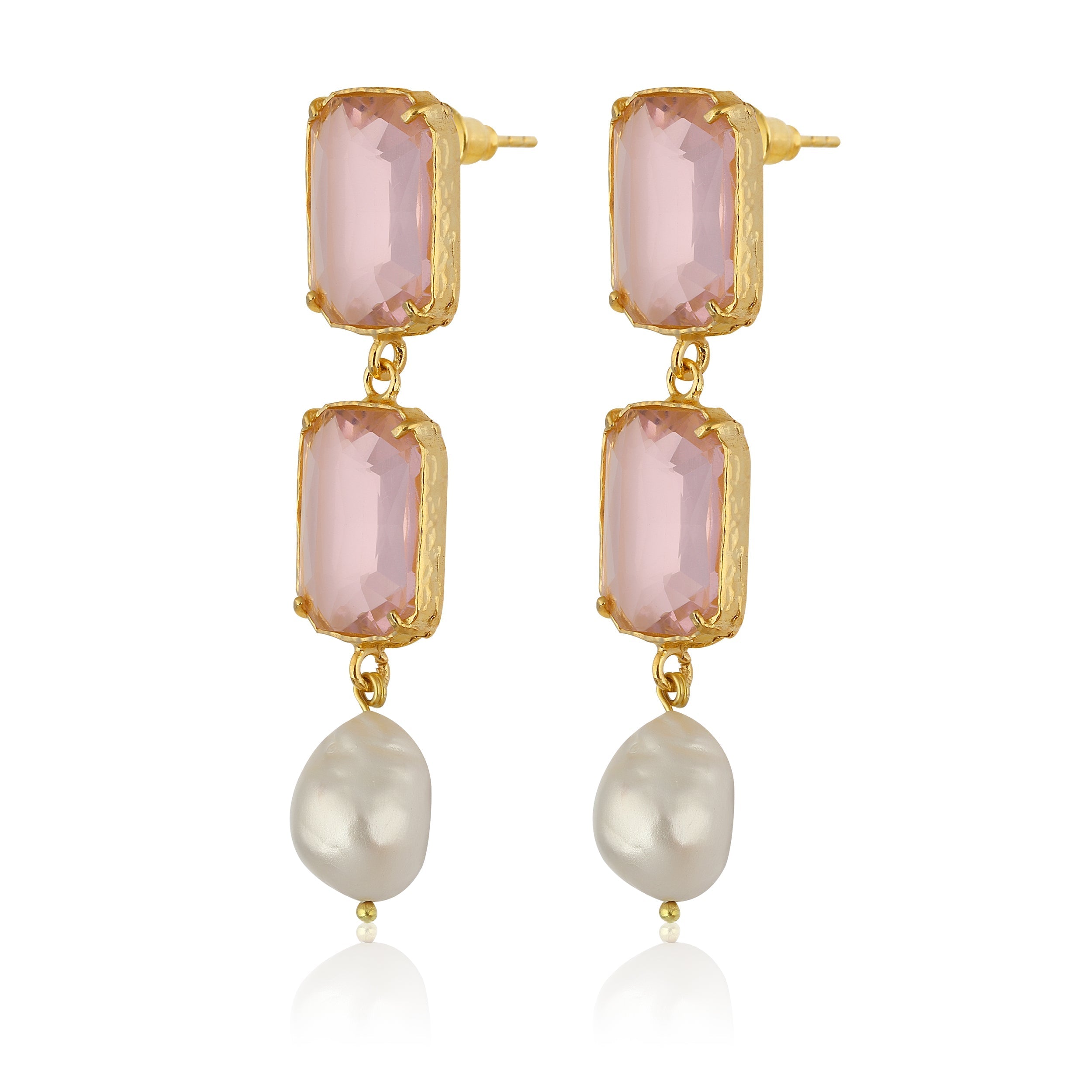 Maison Soula-Sloane Earrings Rose Pink-Earrings-3-Milagron.com