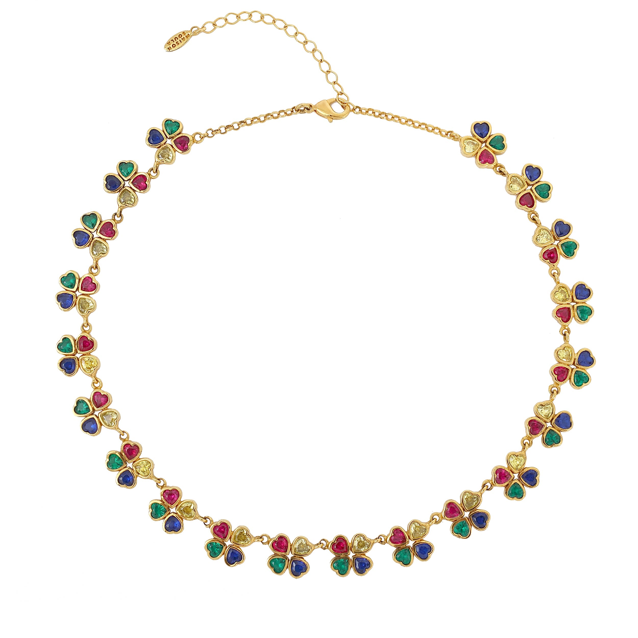 Maison Soula-Too Many Hearts Necklace-Necklace-1-Milagron.com