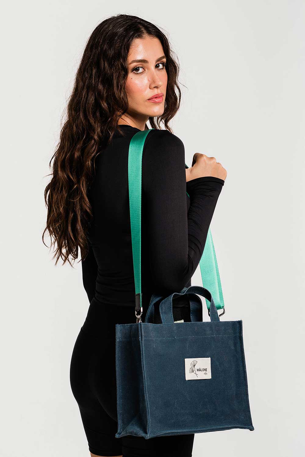 Mâlone Atelier-Deep Denim Kanvas Çanta (1 Adet Mâlone Çanta Askisi Hedi̇ye)-Omuz Çantası-1-Milagron.com