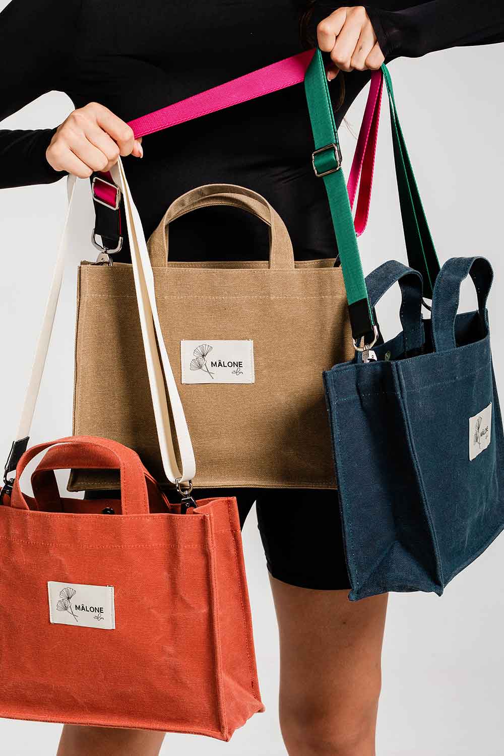 Mâlone Atelier-Deep Denim Kanvas Çanta (1 Adet Mâlone Çanta Askisi Hedi̇ye)-Omuz Çantası-5-Milagron.com