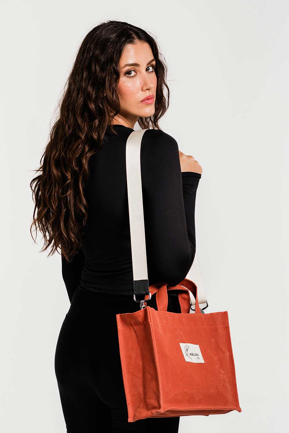 Mâlone Atelier-Fresh Flame Kanvas Çanta (1 Adet Mâlone Çanta Askisi Hediye)-Omuz Çantası-4-Milagron.com