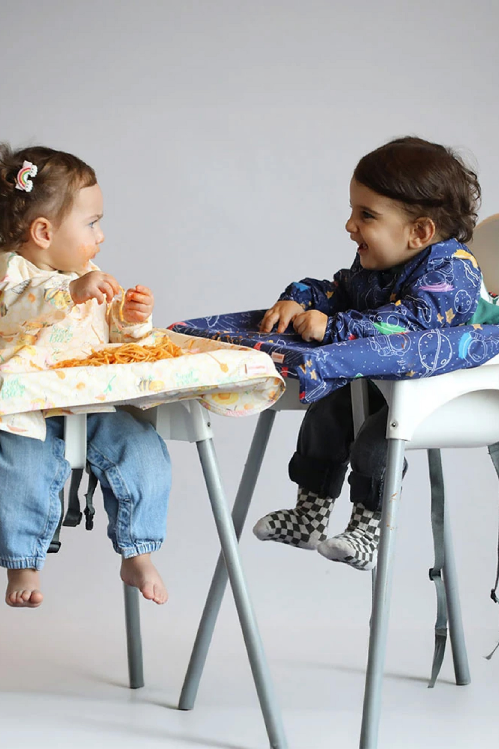 Mammam Baby-Minik Astronotlar Mama Sandalyesi Önlüğü-Mama Önlüğü-1-Milagron.com