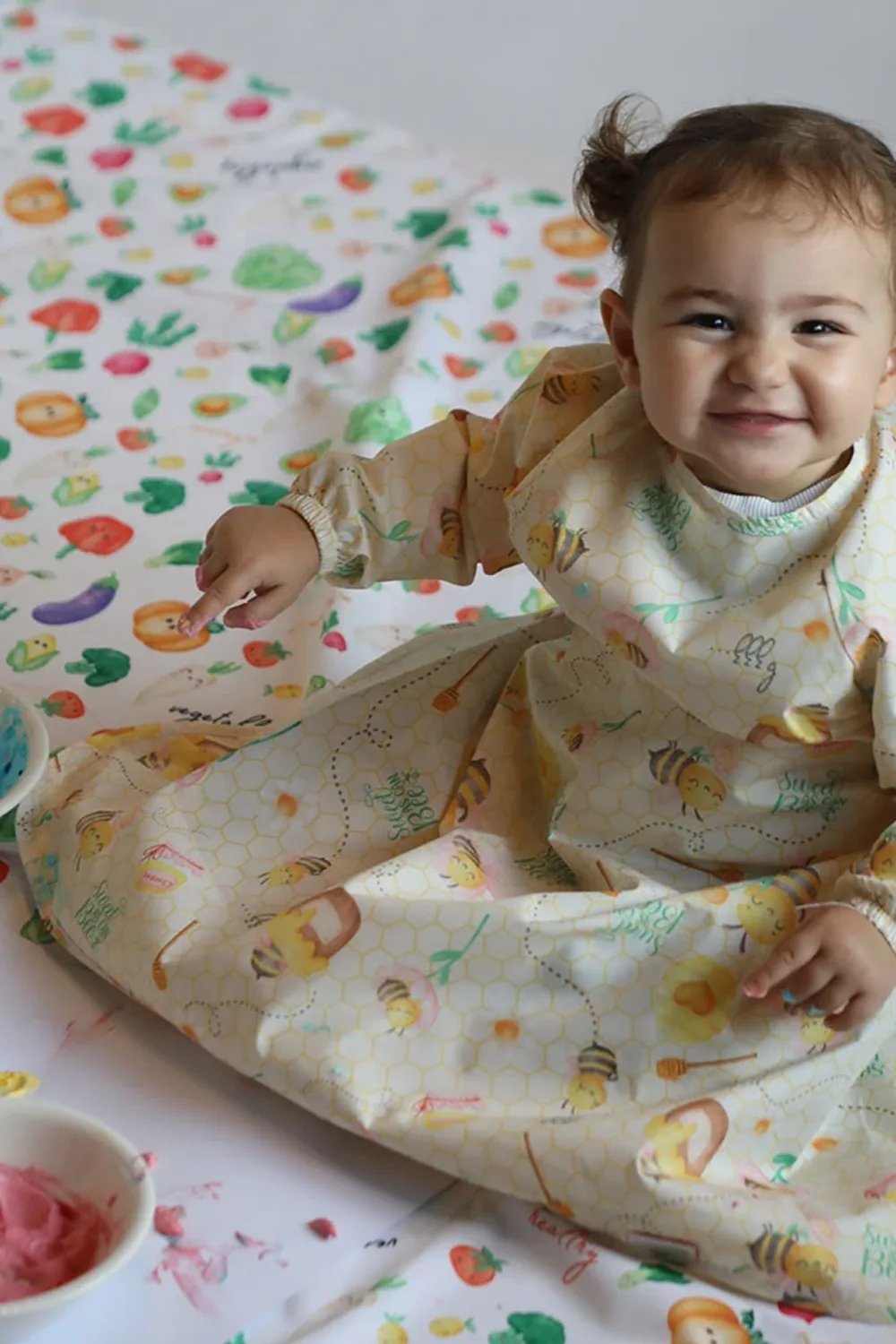 Mammam Baby-Renkli Sebzeler Çok Amaçlı Yer/masa Örtüsü-Mama Önlüğü-1-Milagron.com