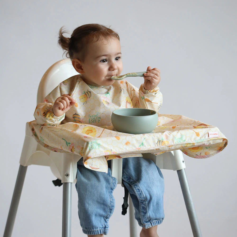 Mammam Baby-Sevimli Arılar Mama Sandalyesi Önlüğü-Mama Önlüğü-1-Milagron.com