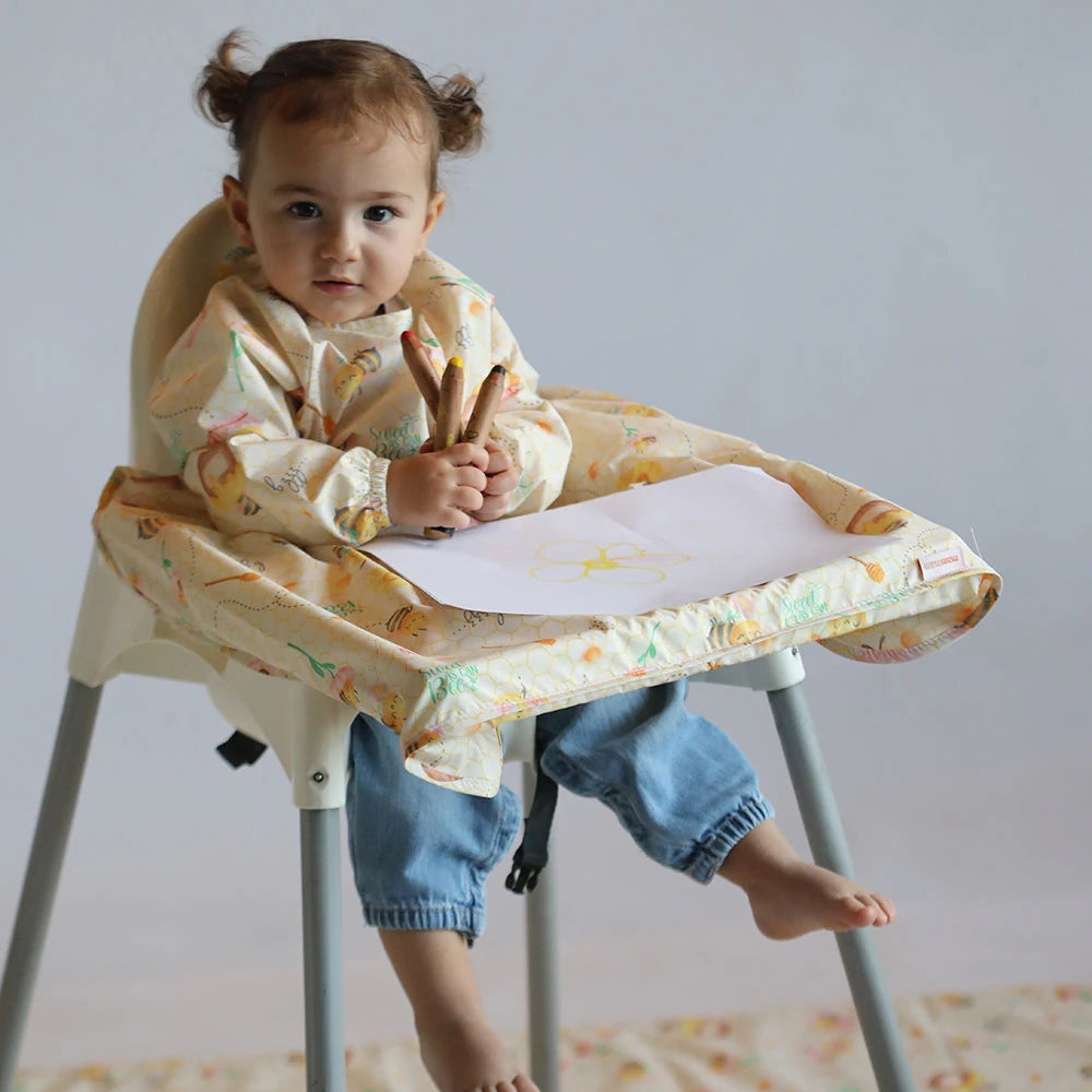 Mammam Baby-Sevimli Arılar Mama Sandalyesi Önlüğü-Mama Önlüğü-2-Milagron.com