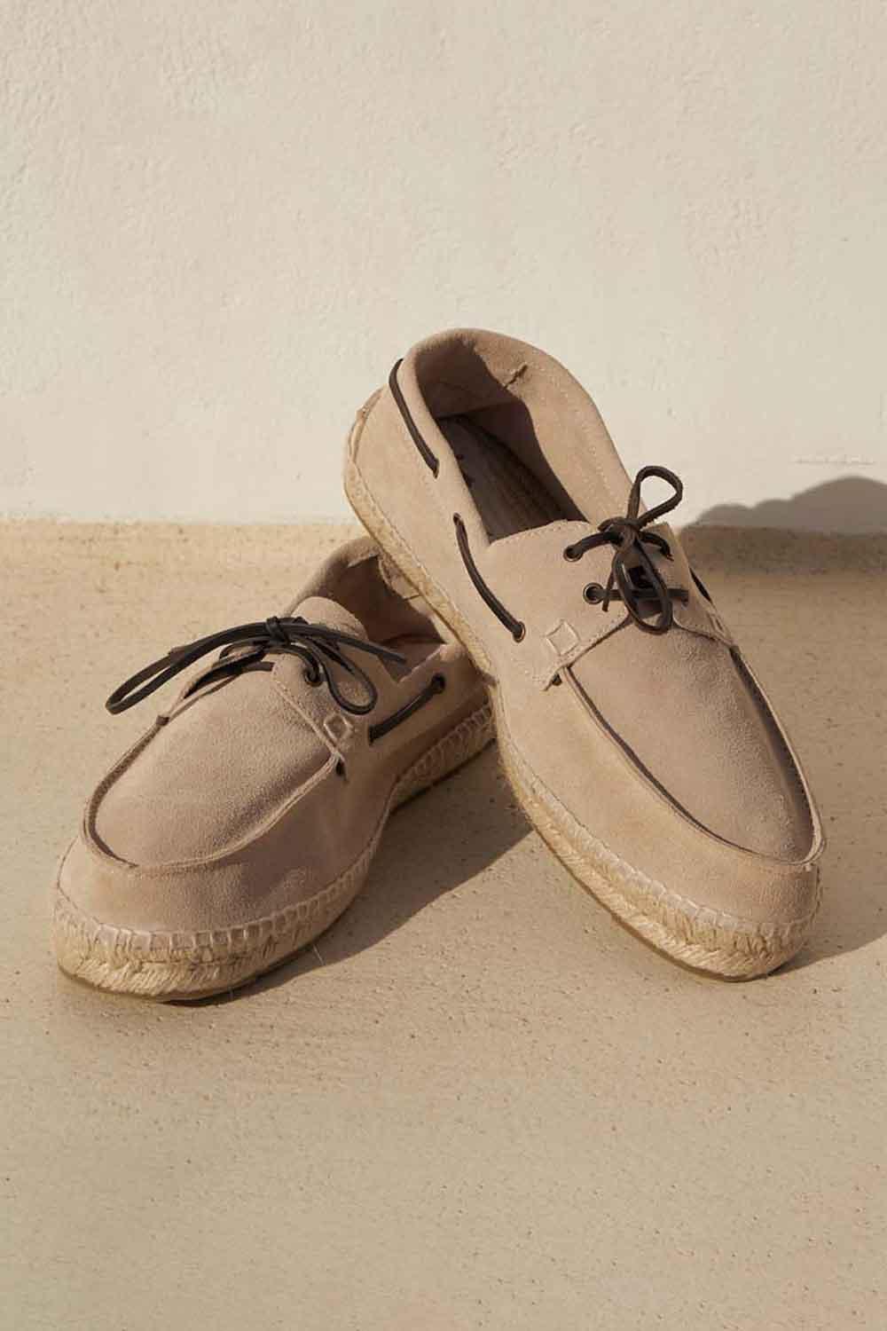 Manebi-Boat Shoes Champagne Beige-Espadril-1-Milagron.com