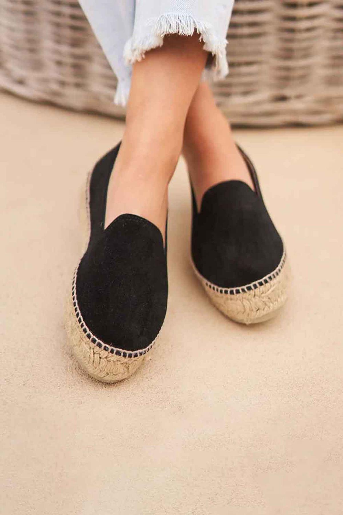 Manebi-Hamptons Double Espadrilles Black-Espadril-2-Milagron.com