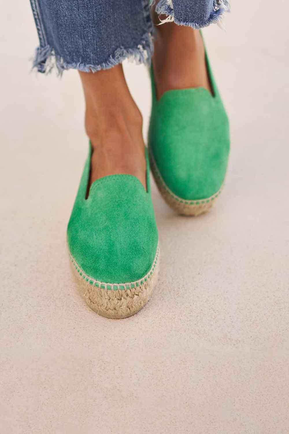 Manebi-Hamptons Double Sole Espadrilles Palm Green-Espadril-3-Milagron.com