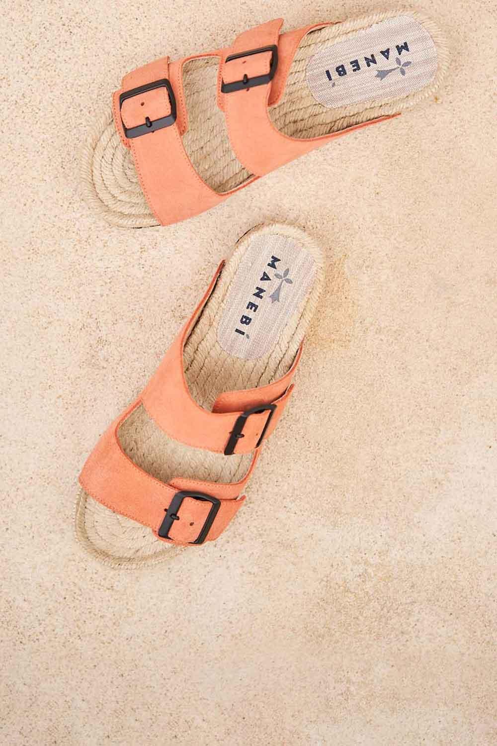 Manebi-Hamptons Nordic Sandals Apricot-Sandalet & Terlik-4-Milagron.com