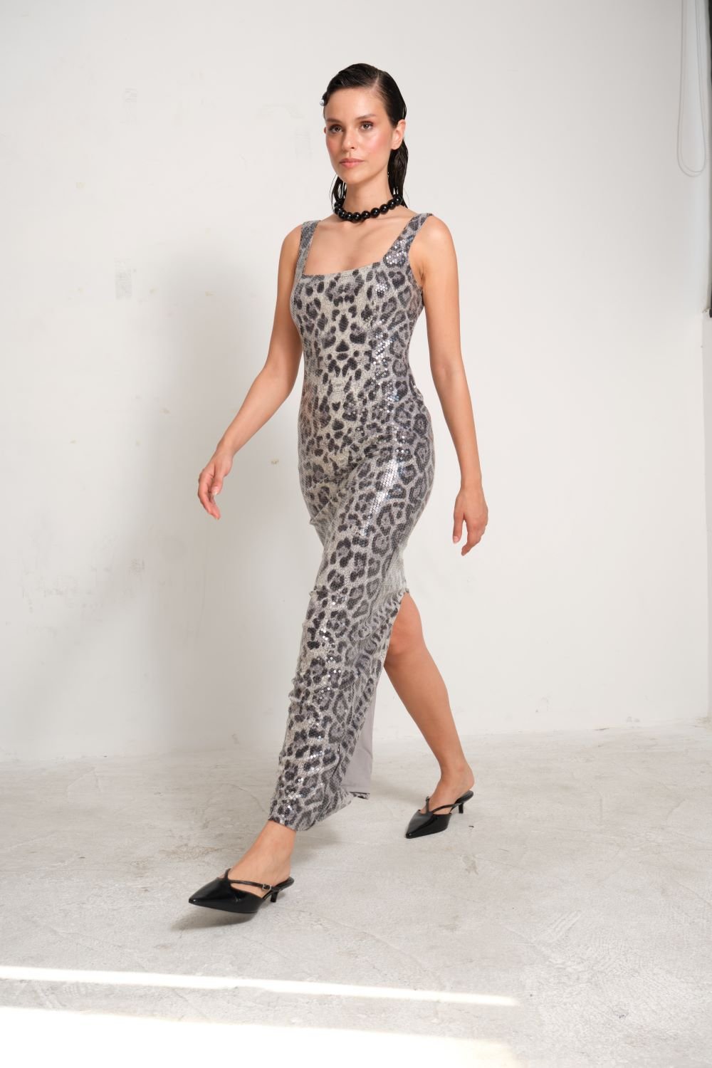 Manshet-Anne Leopar Payetli Abiye Elbise-Elbise-2-Milagron.com