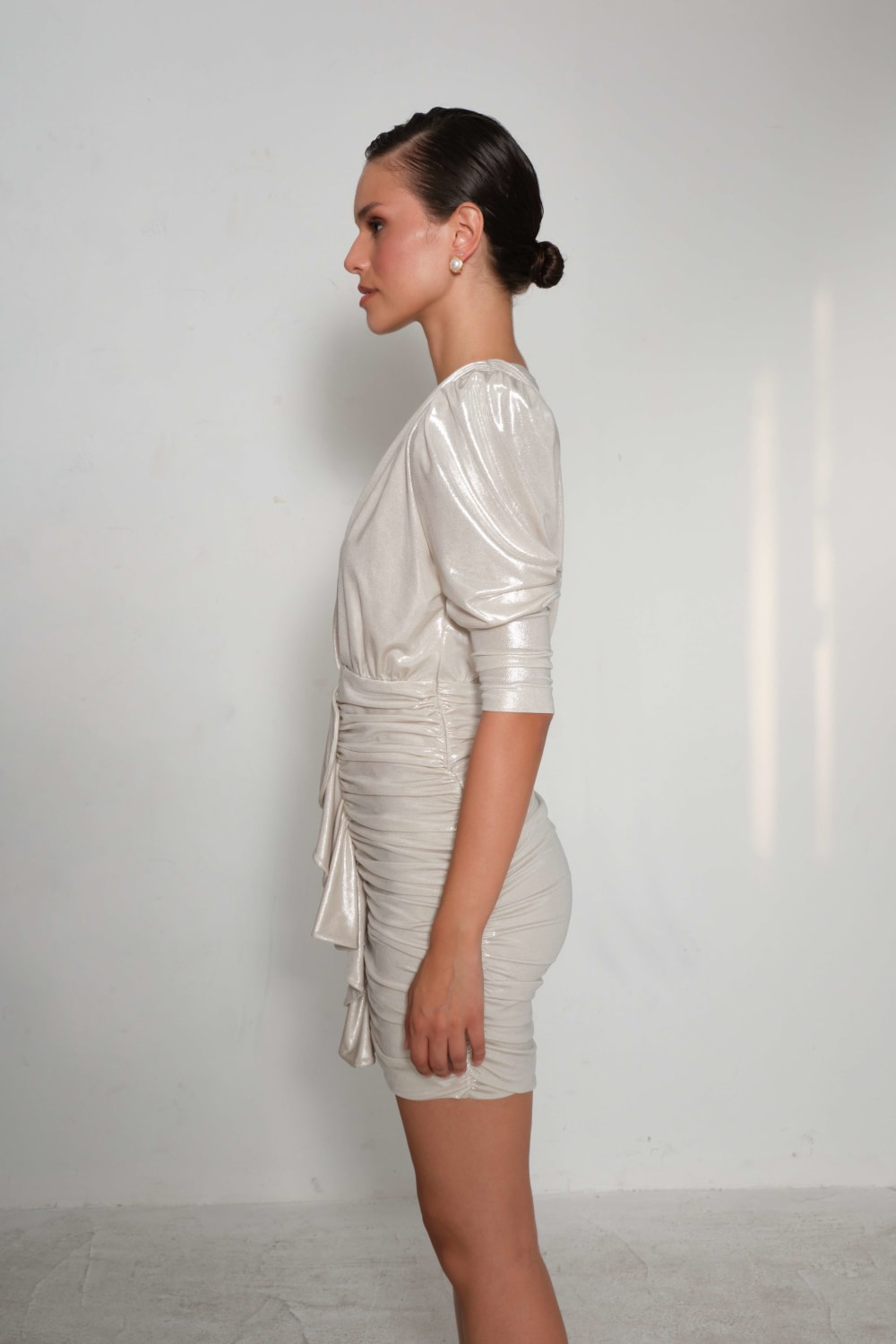 Manshet-Crimson Mini Elbise-Elbise-3-Milagron.com