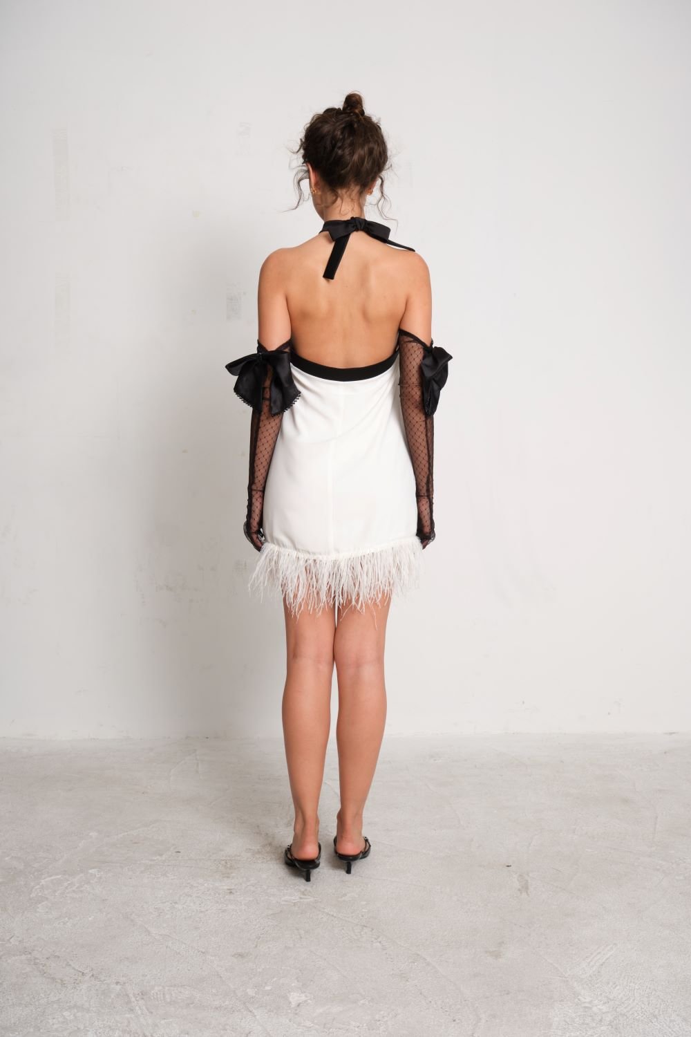 Manshet-Estée Otriş Detaylı Mini Elbise-Elbise-2-Milagron.com