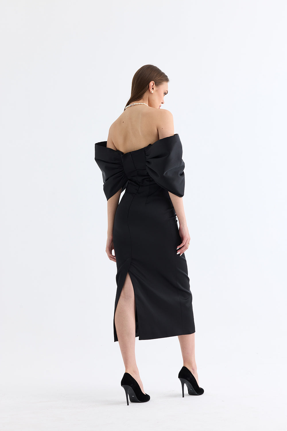 Manshet-Rouge / Kabarık Kollu Tasarım Abiye-Elbise-3-Milagron.com