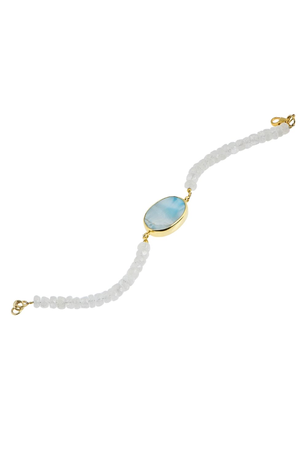 Manus In Mano-Allure Ay Taşı & Larimar Doğal Taş Gümüş Bilezik - Su Elementi-Bileklik-3-Milagron.com