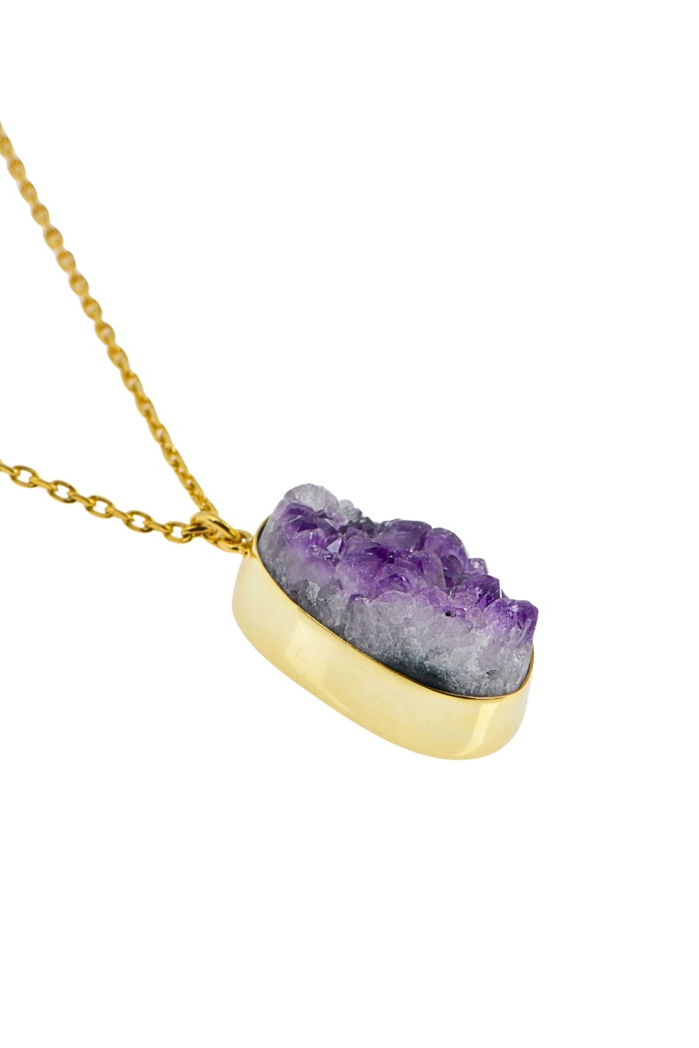 Manus In Mano-Anora Ametist Doğal Taş Gümüş Kolye - Hava Elementi-Kolye-2-Milagron.com