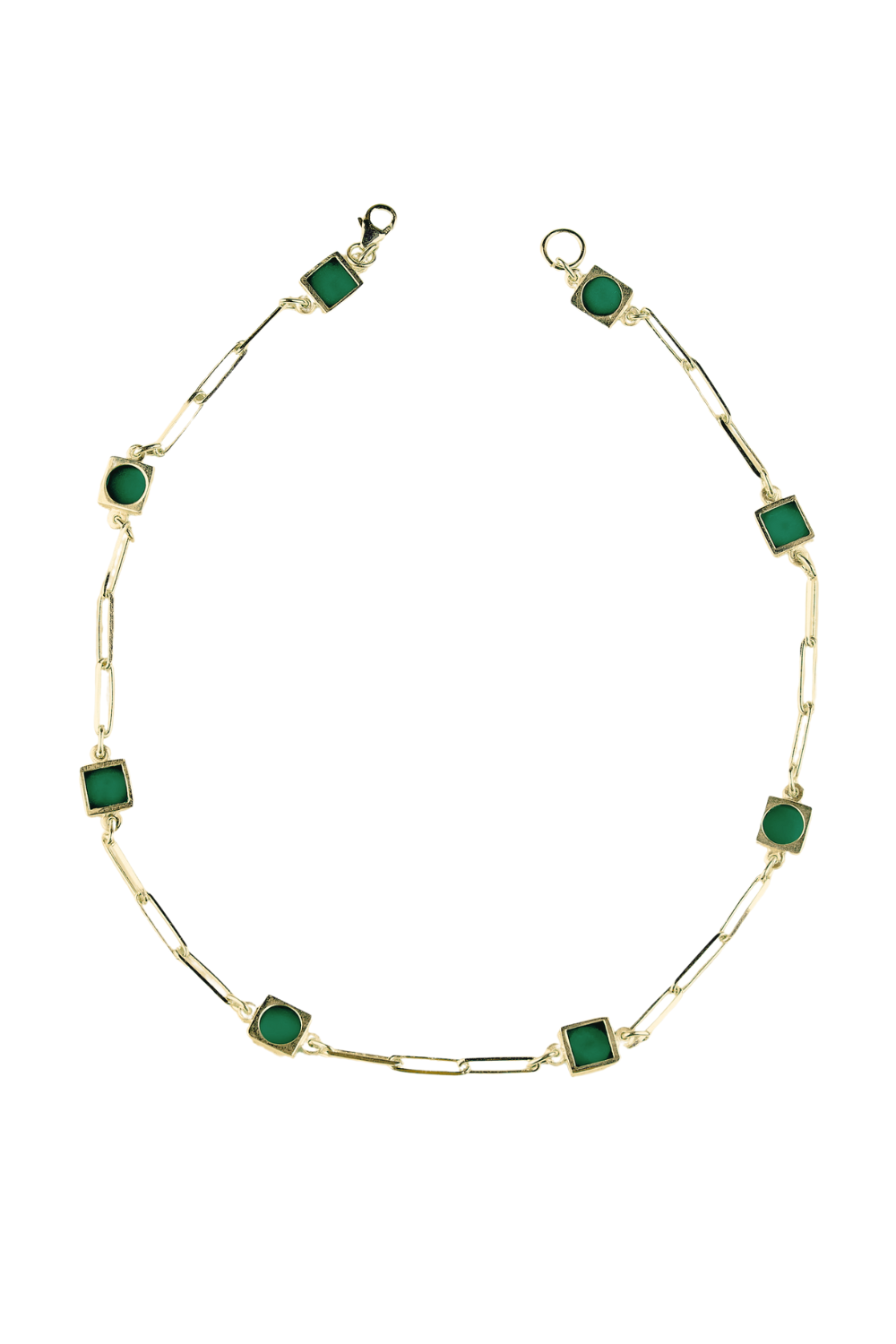 Manus In Mano-Athens Yeşil Akik Taş Gümüş Kolye-Kolye-3-Milagron.com