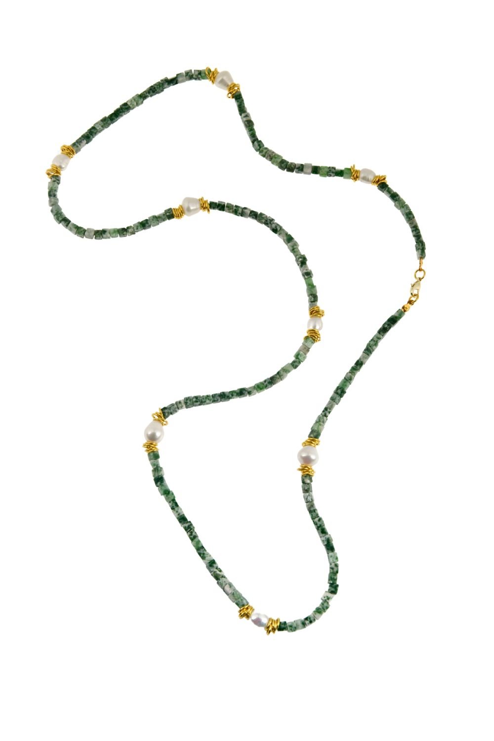 Manus In Mano-Carla Doğal Taş Pirinç Kolye-Kolye-1-Milagron.com