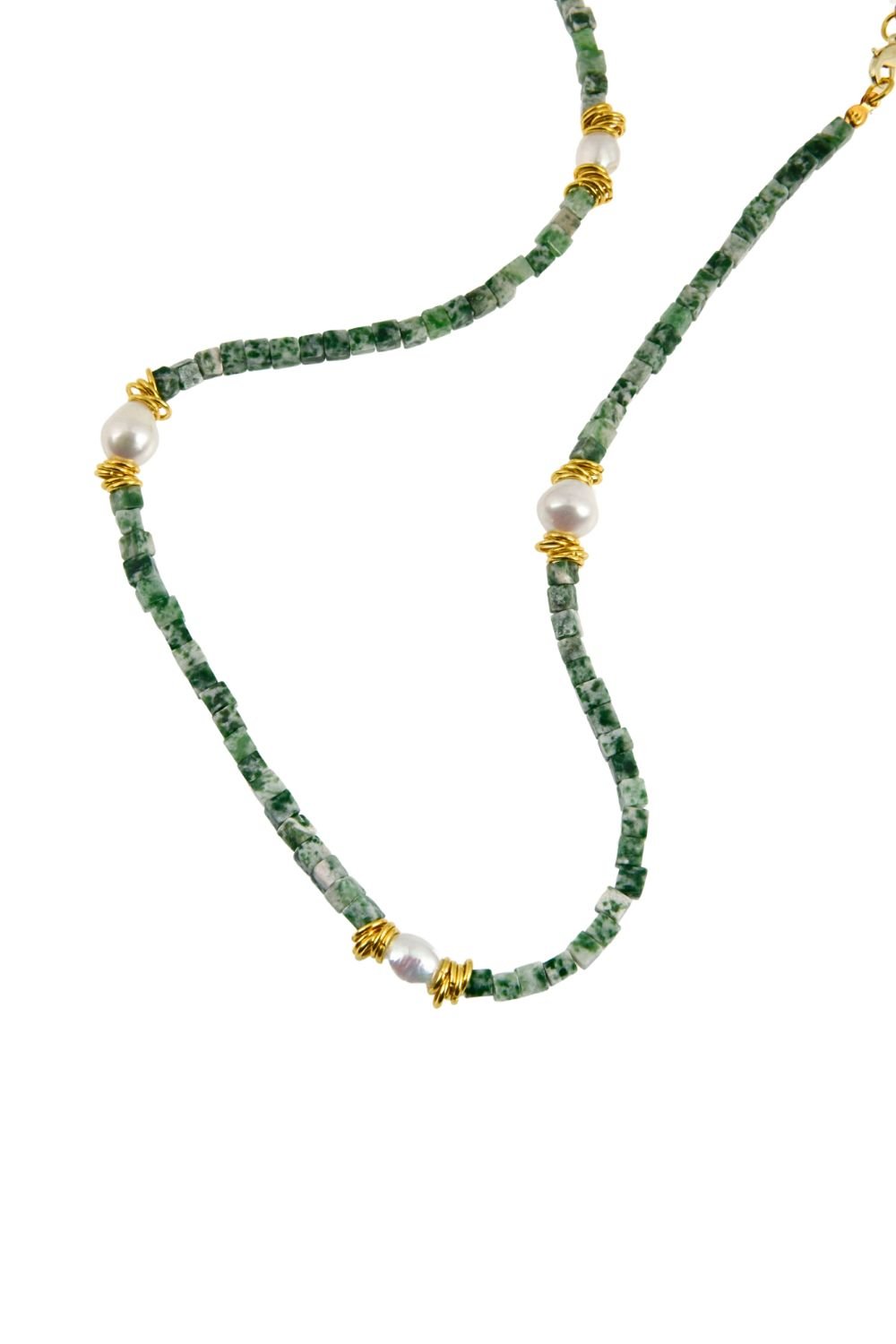 Manus In Mano-Carla Doğal Taş Pirinç Kolye-Kolye-2-Milagron.com