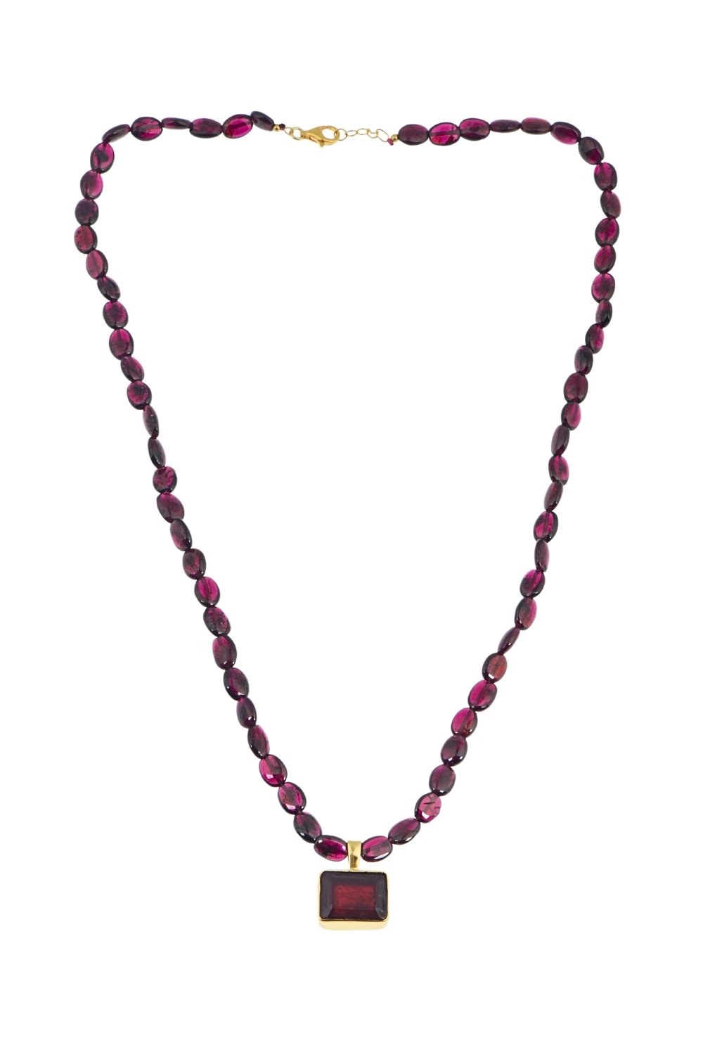 Manus In Mano-Dina Garnet Doğal Taş Gümüş Kolye - Ateş Elementi-Kolye-1-Milagron.com