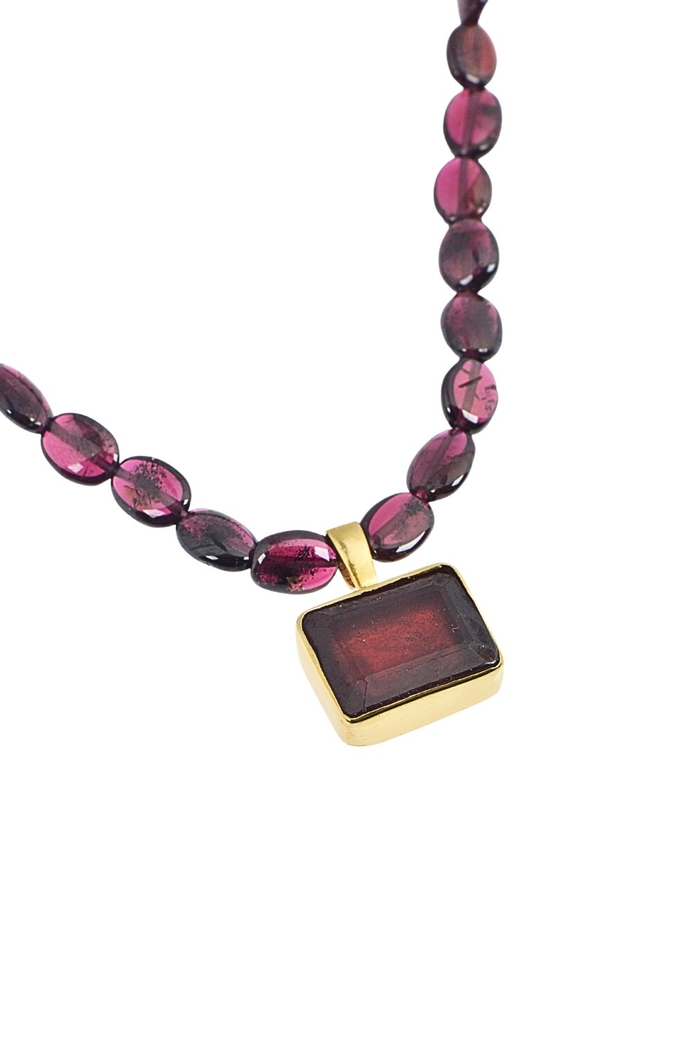 Manus In Mano-Dina Garnet Doğal Taş Gümüş Kolye - Ateş Elementi-Kolye-2-Milagron.com