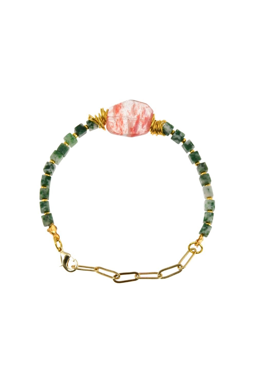 Manus In Mano-Florina Doğal Taş Pirinç Bileklik-Bileklik-1-Milagron.com