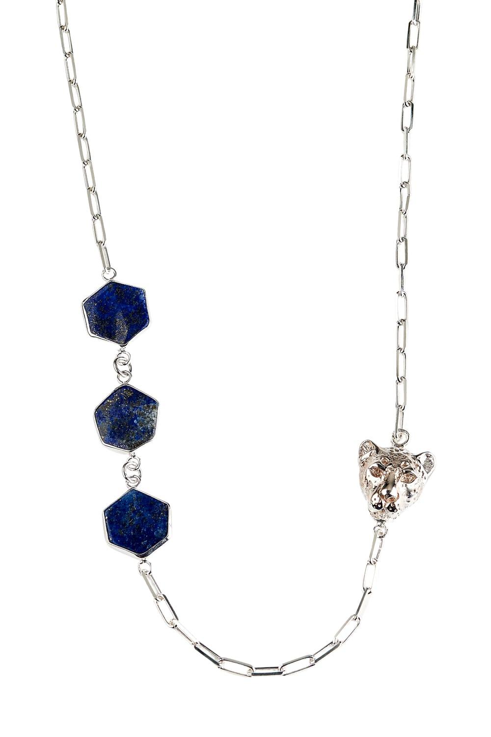 Manus In Mano-Grena Kaplan Motifli Lapis Taş Gümüş Kolye-Kolye-1-Milagron.com