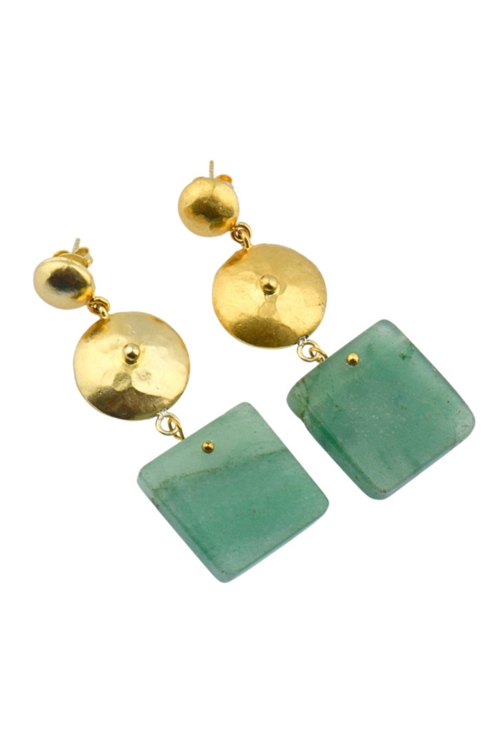 Manus In Mano-Halki Aventurin Taş Gümüş Küpe-Küpe-1-Milagron.com