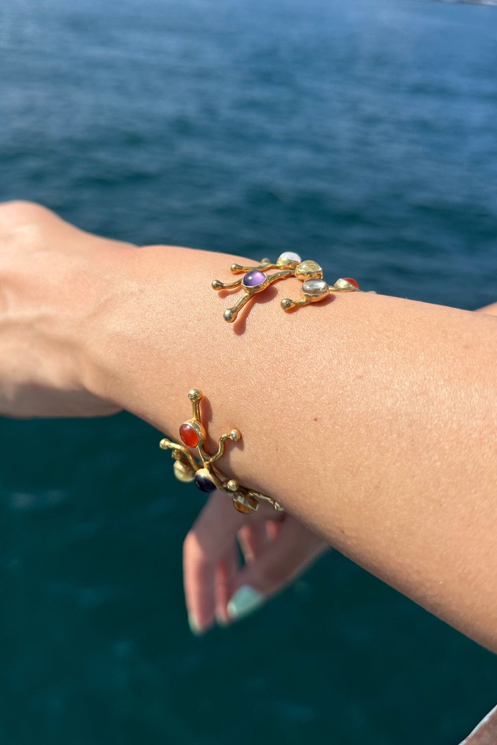 Manus In Mano-Pavlovo Doğal Taş Otantik Gümüş Bilezik-Bileklik-2-Milagron.com