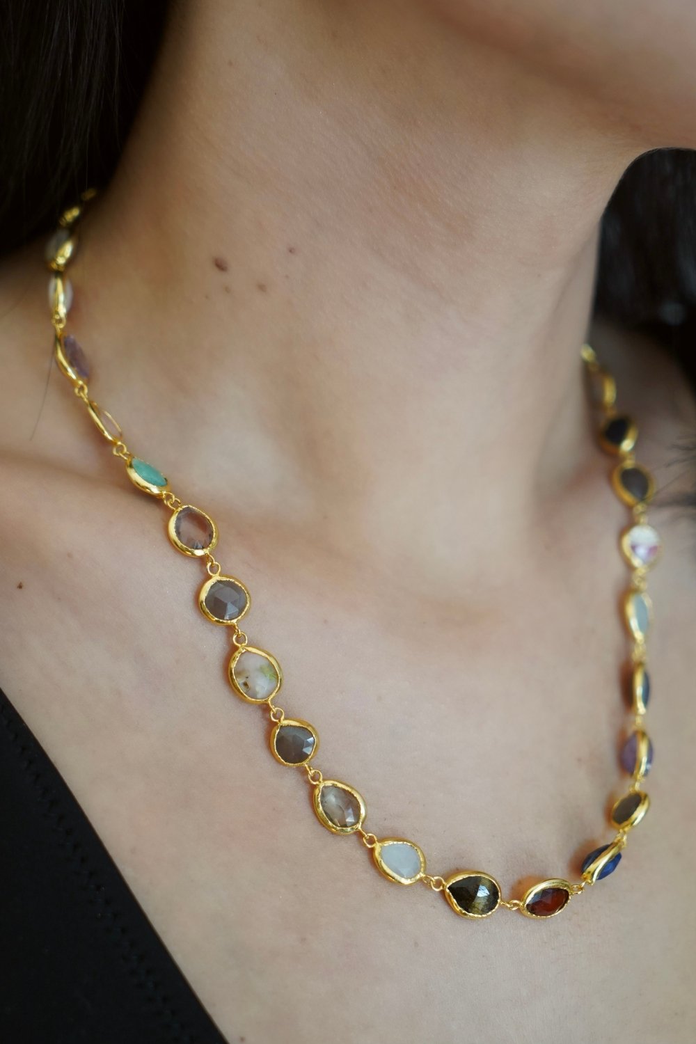 Manus In Mano-Santos Doğal Taş Gümüş Kolye-Kolye-2-Milagron.com