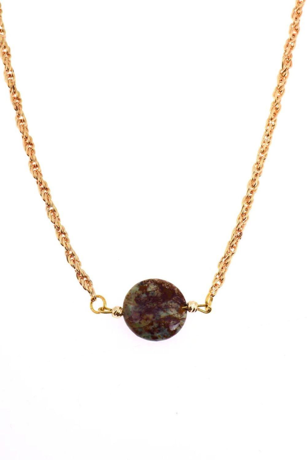 Manus In Mano-Sintra Opal Taş Çelik Kolye-Kolye-1-Milagron.com