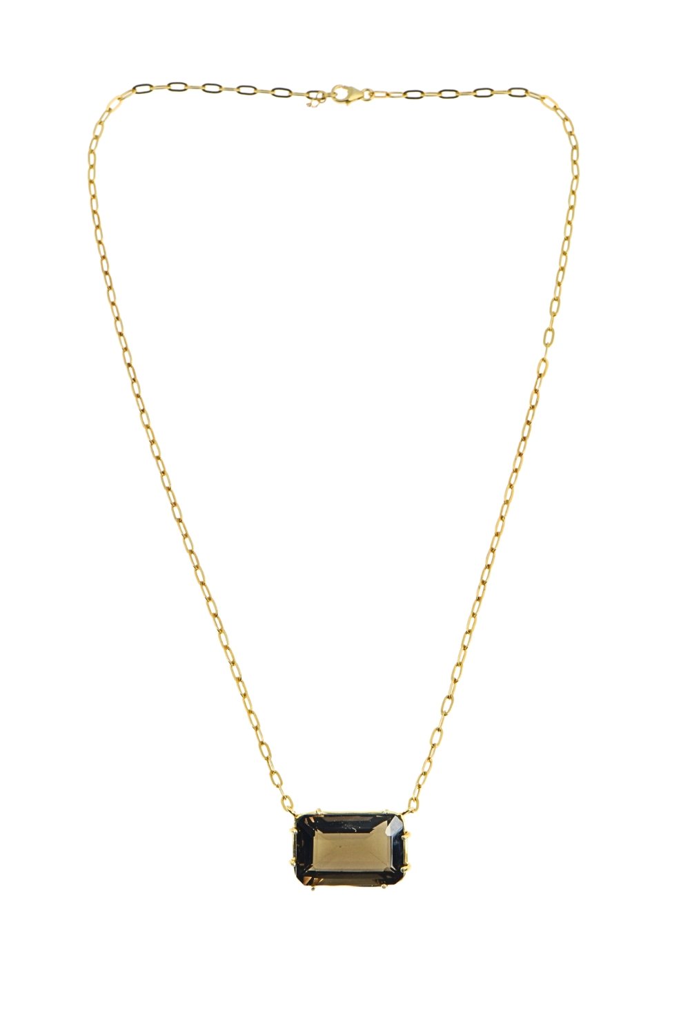 Manus In Mano-Smoky Dumanlı Kuvars Doğal Taş Gümüş Kolye - Toprak Elementi-Kolye-1-Milagron.com