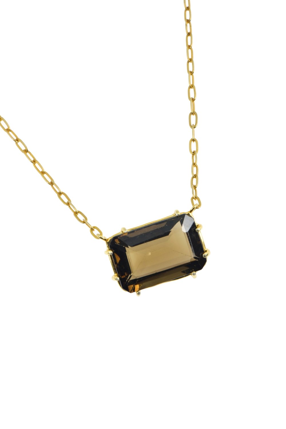 Manus In Mano-Smoky Dumanlı Kuvars Doğal Taş Gümüş Kolye - Toprak Elementi-Kolye-2-Milagron.com