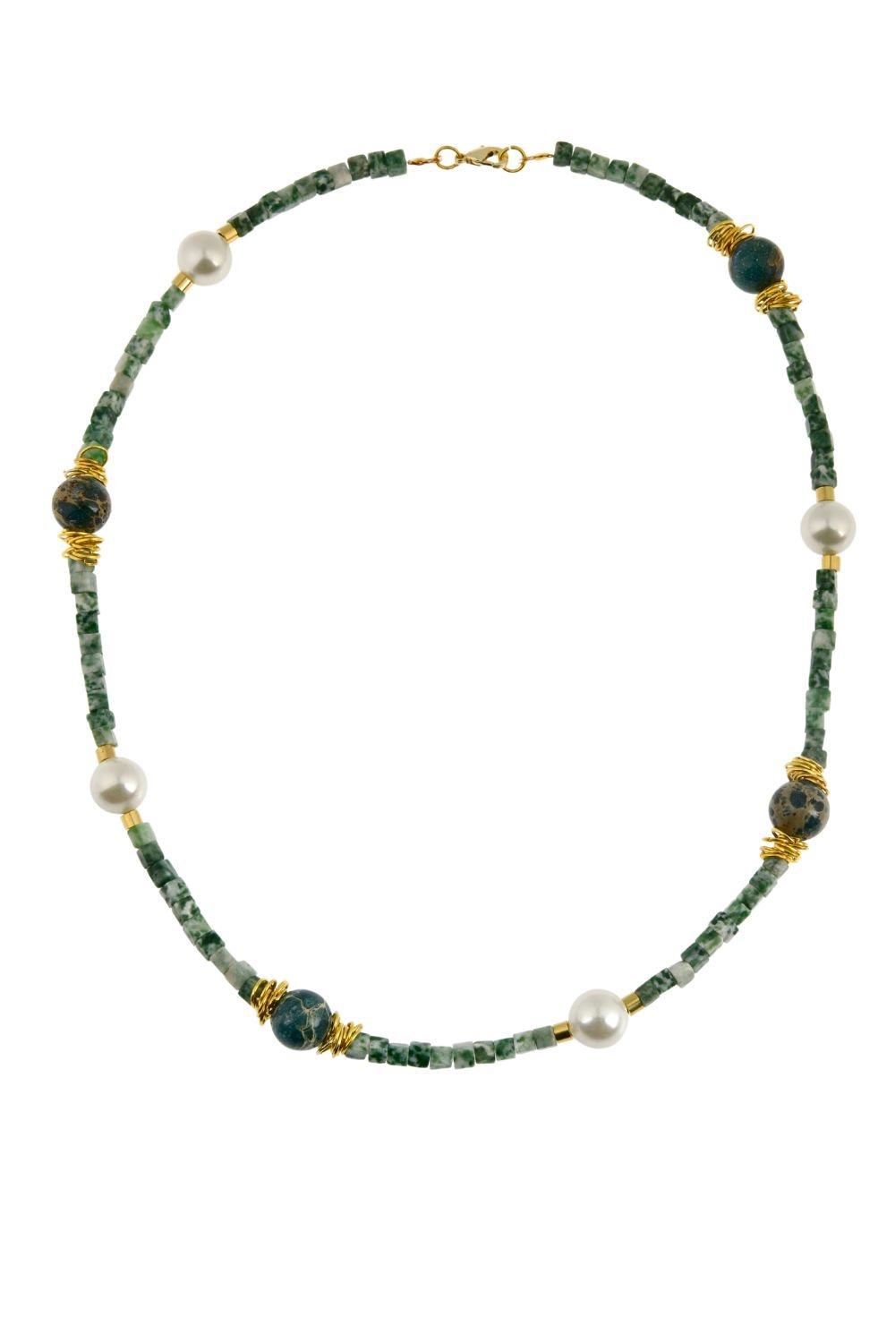 Manus In Mano-Volos Doğal Taş Pirinç Kolye-Kolye-1-Milagron.com