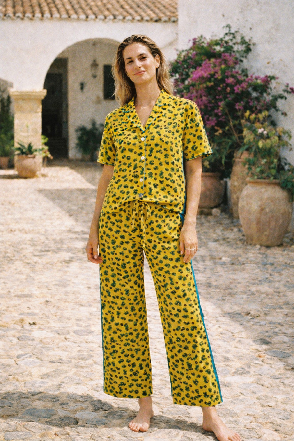 Naomi Çiçekli Vegan Kupra Pj Set - 0