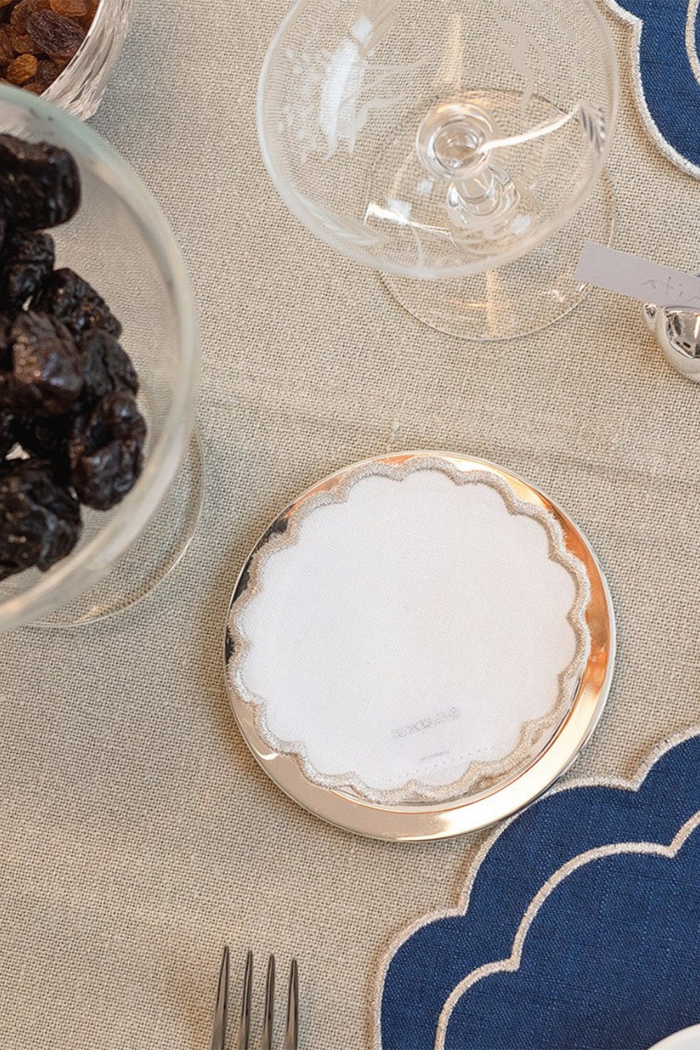 Ondulado Bardak Altlığı Gümüş 6 Parça Set - 1