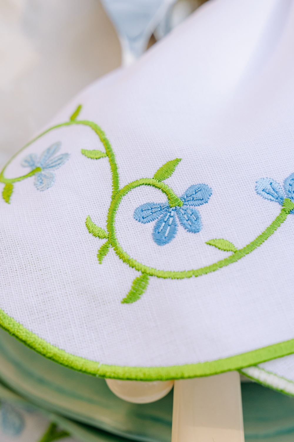 Sılvestre Amerikan Servis & Peçete Seti – Beyaz / Mavi - 2