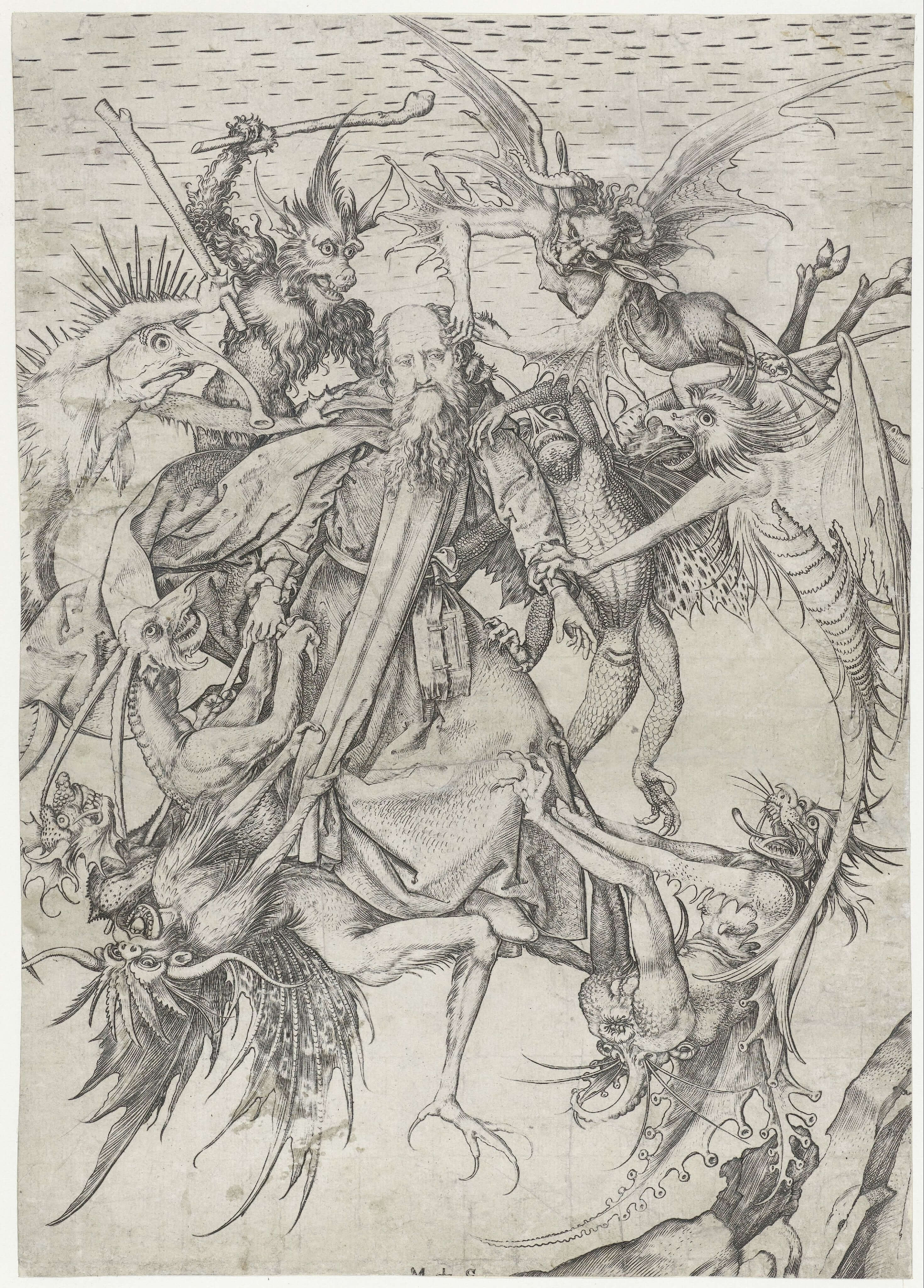 Martin Schongauer - Aziz Antonius'Un Baştan Çıkarılması