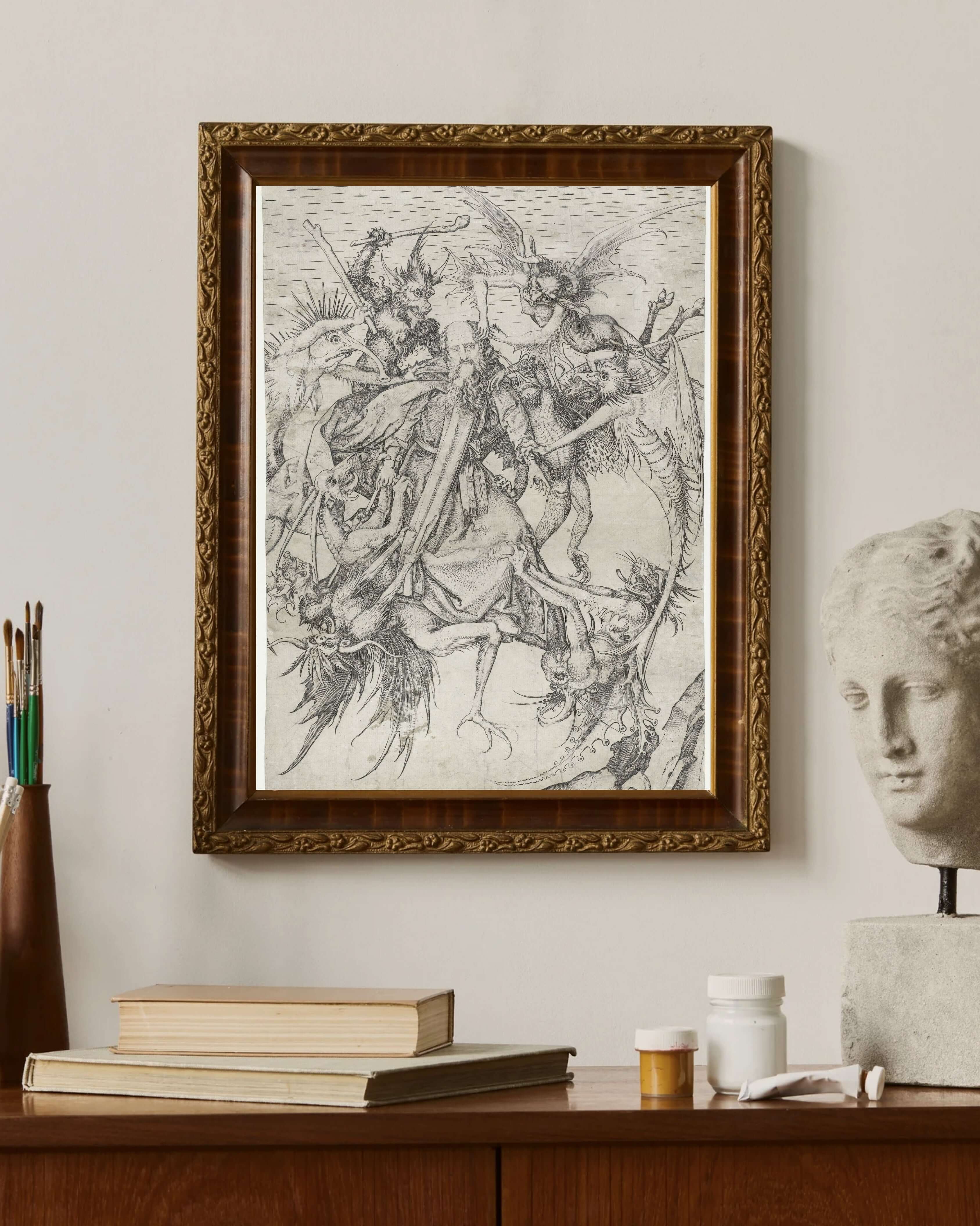 Martin Schongauer - Aziz Antonius'Un Baştan Çıkarılması
