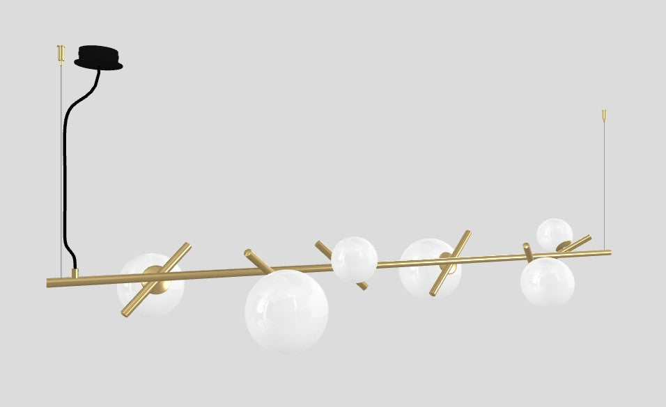 Posy Bil 6L Sarkit Pi̇ri̇nç Q180X42 H31 Cm G9 Led 2X10W+E14 Led 4X10W