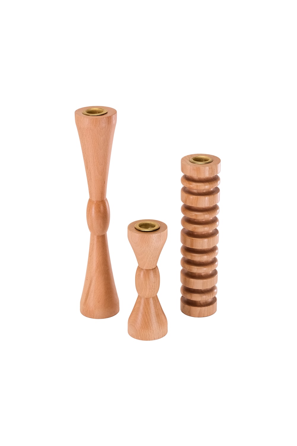 Massello Design-Bella 3'lü Ahşap Şamdan & Mumluk-Mumluk & Şamdan-1-Milagron.com