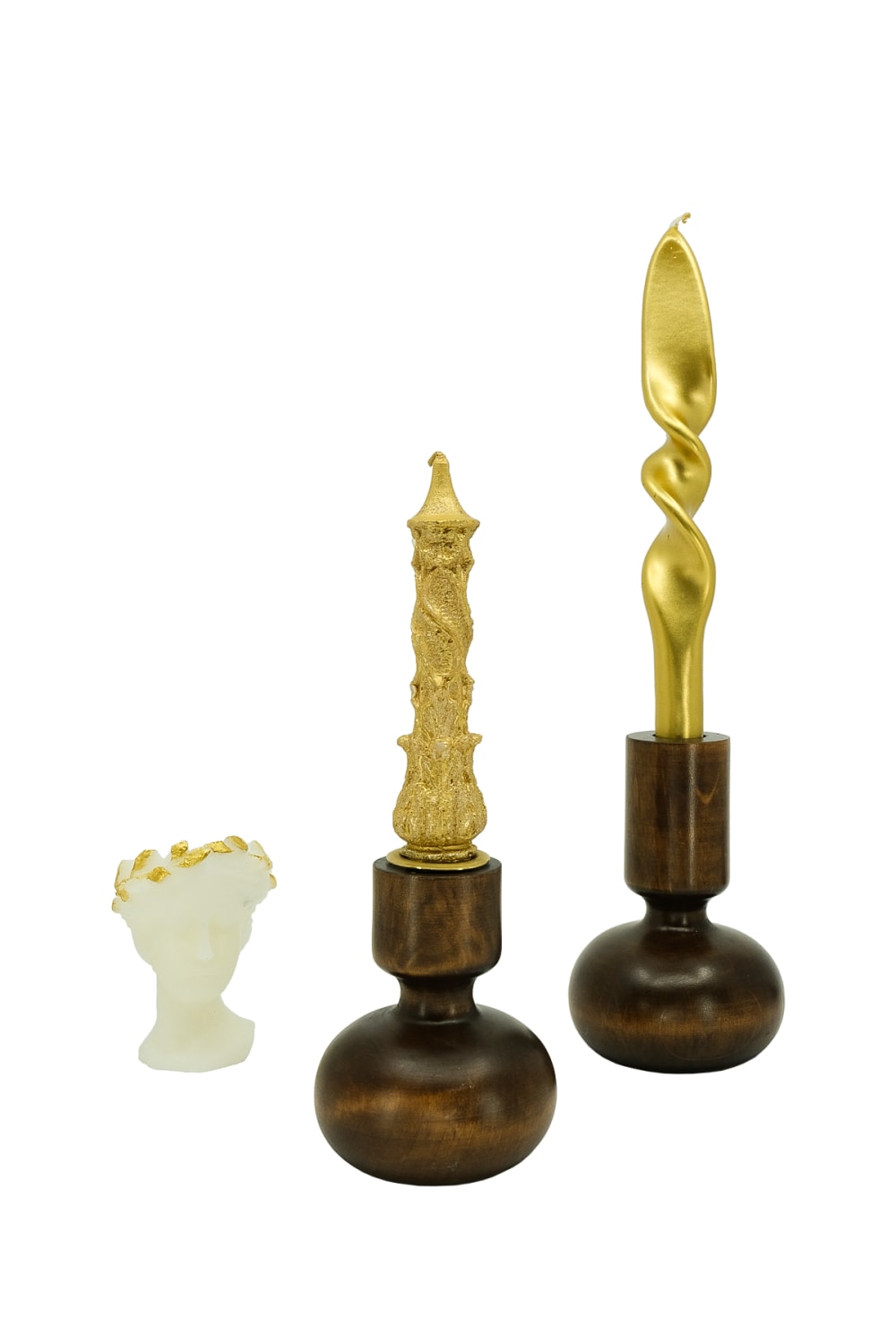 Massello Design-Gingillo 2'li Ahşap Şamdan & Mumluk-Mumluk & Şamdan-1-Milagron.com