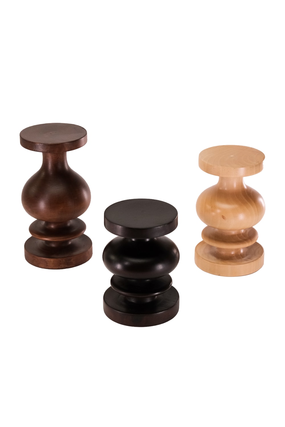 Massello Design-Lathe 3'lü Ahşap Sütun Mumluk-Mumluk & Şamdan-3-Milagron.com