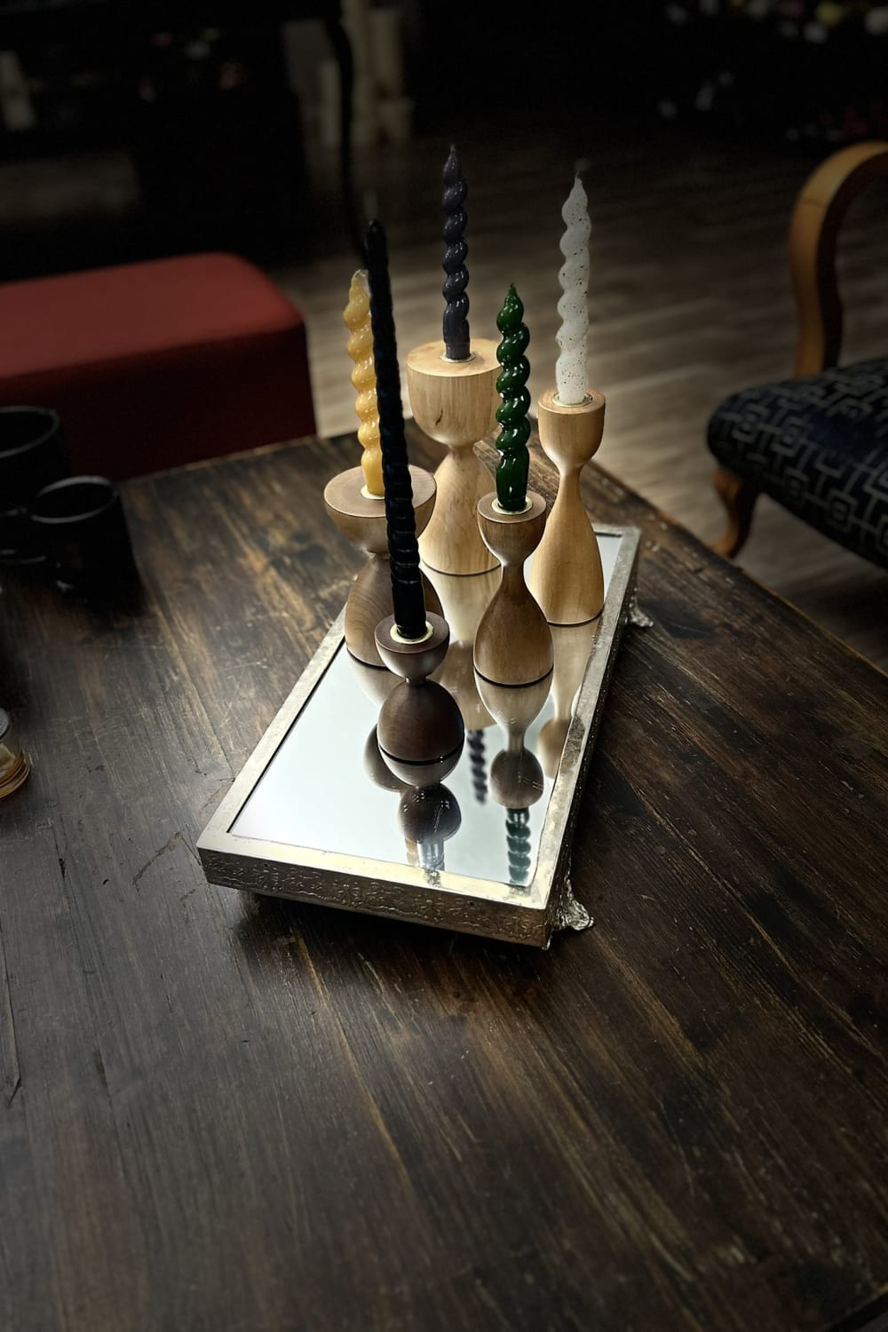 Massello Design-Tempo 5'li Ahşap Şamdan & Mumluk-Mumluk & Şamdan-3-Milagron.com